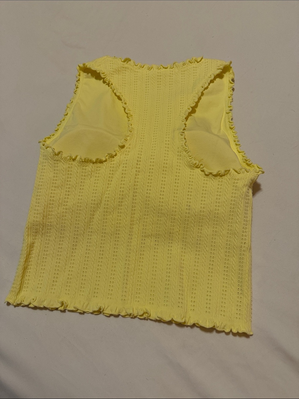 JoyLab Yellow Eyelet Knit Ruffled Tank - Picture 2 of 2